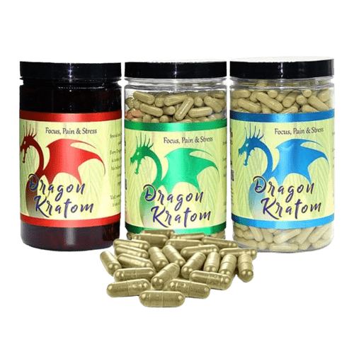 Dragon 500 Count Jar Capsules Mitragynine Kratom