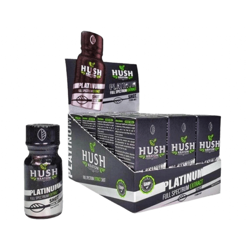 Hush 10ml 12 Count Box Mitragynine Kratom Platinum Shot