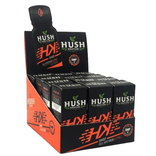 Hush 10ml 12 Count Box Mitragynine Kratom Full Spectrum Extract Shot