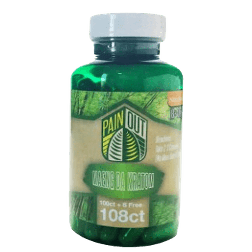 Pain Out 108 Count Jar Capsules Mitragynine Kratom