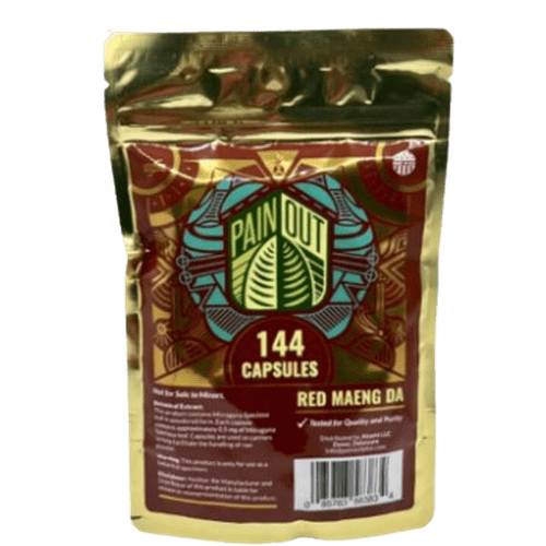 Pain Out 144 Count Bag Capsules Mitragynine Kratom